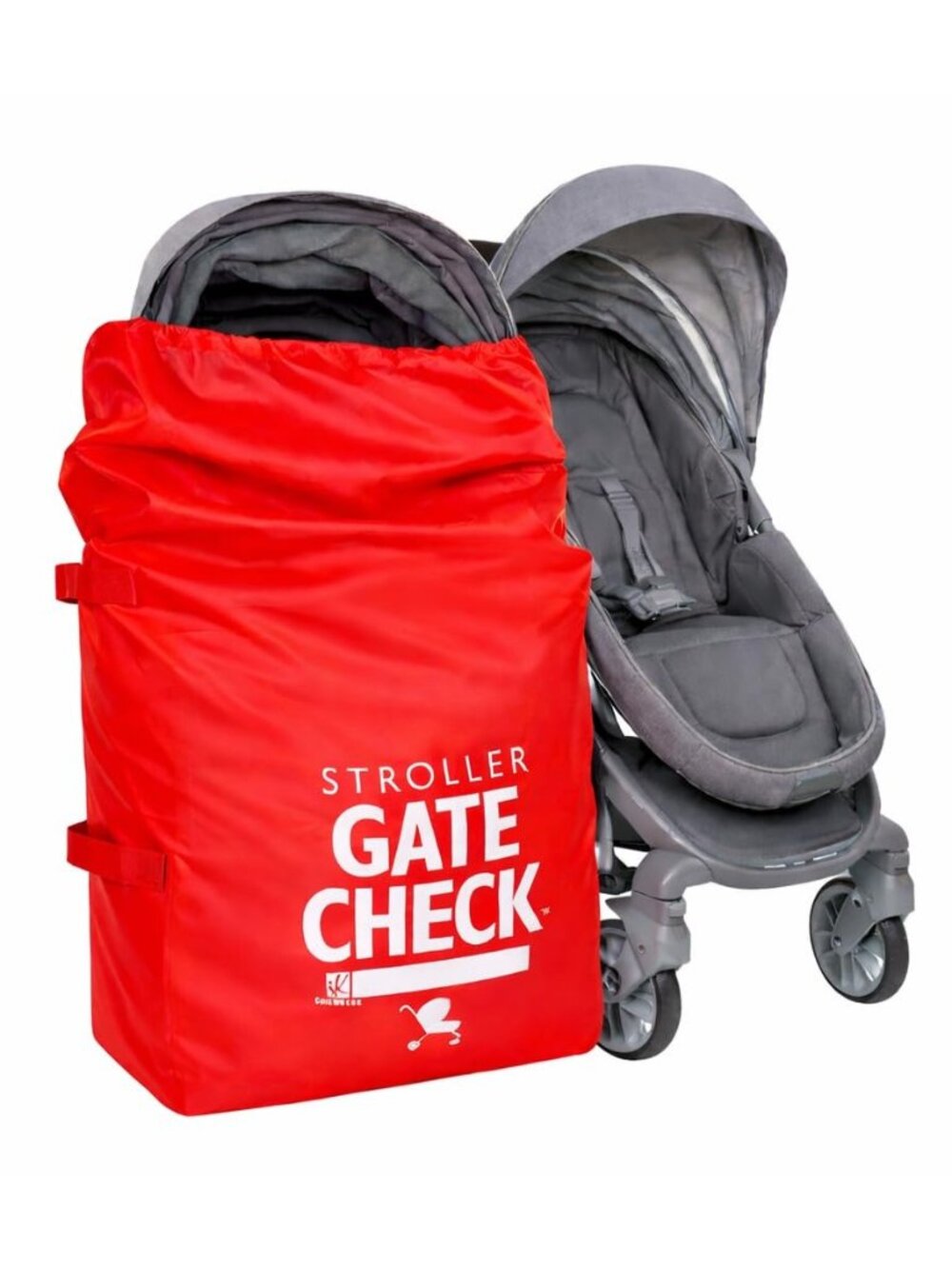 Gate Check Travel Bag for Single & Double Strollers, Red